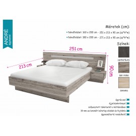 André ágyrácsos franciaágy