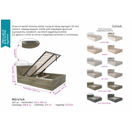 Zeusz ágyrácsos franciaágy - cserélhető fejvég betétek |160 