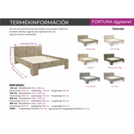 Fortuna ágyrácsos franciaágy - Több szín és méret   90 | 140 | 160 | 180