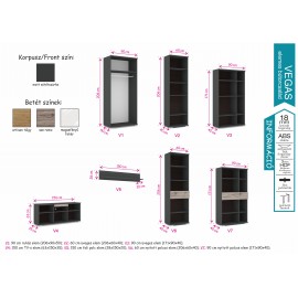 Vegas 7 - Elemes bútorcsalád | Nyitott polc elem | 90 