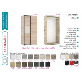 Bond tolóajtós gardrób - Több szín és méret | Bútorlapos | 180