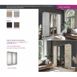 Basic bővíthető nyílóajtós gardrób - 160