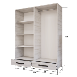 Cézár nyílóajtós gardrób - Több szín | 160