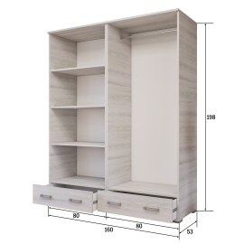 Köln nyílóajtós gardrób - Több szín | 160