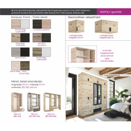 Nápoly bővíthető nyílóajtós gardrób - 160