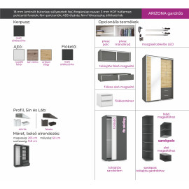 Arizona tolóajtós gardrób