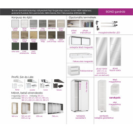 Bond tolóajtós gardrób - Több szín és méret | Bútorlapos | 120