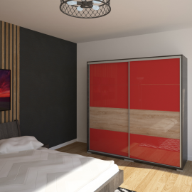 Bond tolóajtós gardrób - Több szín és méret | Üveges  | 200