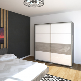 Bond tolóajtós gardrób - Több szín és méret | Üveges  | 180