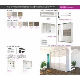 Boston tolóajtós gardrób | Belső ruhalifttel | 279