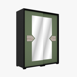 Bravo tolóajtós gardrób | Bútorlapos betéttel | 160