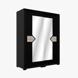 Bravo tolóajtós gardrób | Bútorlapos betéttel | 160