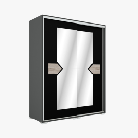 Bravo tolóajtós gardrób | Bútorlapos betéttel | 160