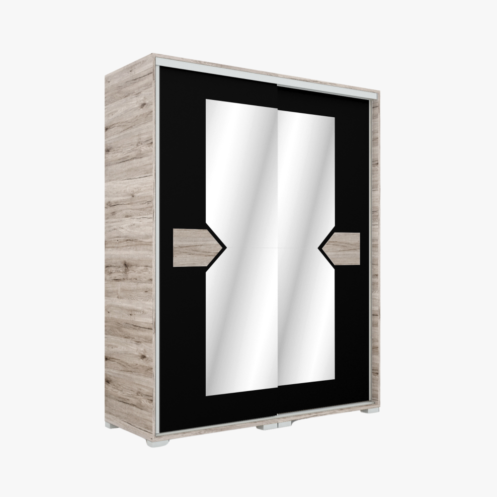 Bravo tolóajtós gardrób | Bútorlapos betéttel | 160