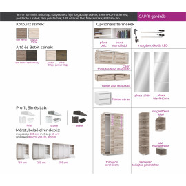 Capri tolóajtós gardrób - Több szín | 160