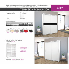 City tolóajtós gardrób - Polcos belső |160