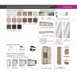 Lux tolóajtós gardrób - 100 