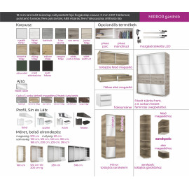 Mirror tolóajtós gardrób - 180