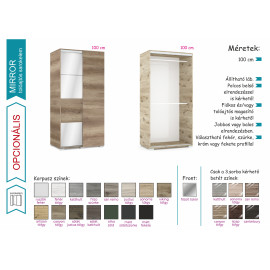 Mirror tolóajtós gardrób - 180