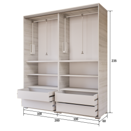 NT1 tolóajtós gardrób - Bútorlapos | 200