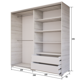 NT5 tolóajtós gardrób - Bútorlapos | 200