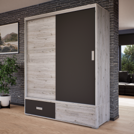 Nt kombi 2 tolóajtós gardrób - Bútorlapos | 160