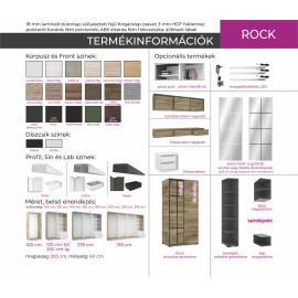 Rock tolóajtós gardrób | Több szín és méret | 318 
