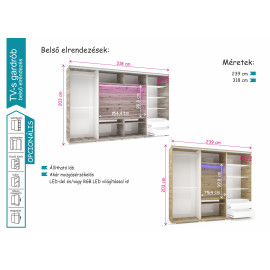 Bond Tv-s gardrób - Több szín | Bútorlapos | 239 