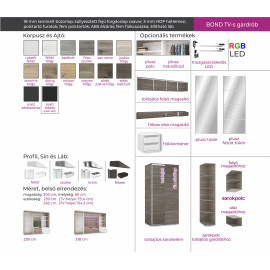 Bond Tv-s gardrób - Több szín | Bútorlapos | 239 