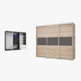 Bond Tv-s gardrób - Több szín | Magasfényű betéttel | 239 