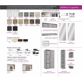 Borneo Tv-s gardrób - Több szín | 239 