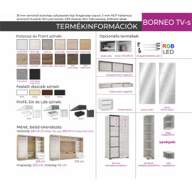 Borneo Tv-s gardrób - Több szín | 239 