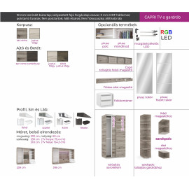 Capri Tv-s gardrób - Több szín | 239