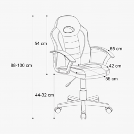 US 92 Euro gamer szék | Fekete-fehér