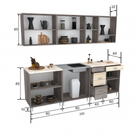 Luxor konyhabútor - Állítható láb | Mosogatótálca | Szifon | 260