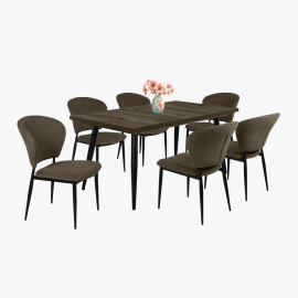 Anett szék - Szövet kárpit | Fekete porfestett fém láb