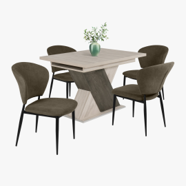 Anett szék - Szövet kárpit | Fekete porfestett fém láb