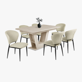 Anett szék - Szövet kárpit | Fekete porfestett fém láb