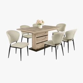 Anett szék - Szövet kárpit | Fekete porfestett fém láb