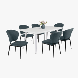 Anett szék - Szövet kárpit | Fekete porfestett fém láb