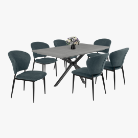 Anett szék - Szövet kárpit | Fekete porfestett fém láb