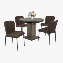 Blanka szék - Szövet kárpit | Fekete porfestett fém láb