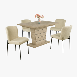 Blanka szék - Szövet kárpit | Fekete porfestett fém láb