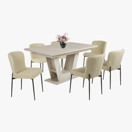 Blanka szék - Szövet kárpit | Fekete porfestett fém láb