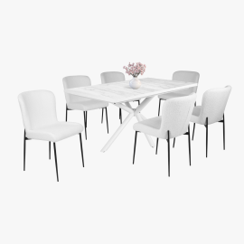 Blanka szék - Szövet kárpit | Fekete porfestett fém láb