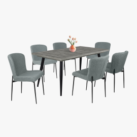 Blanka szék - Szövet kárpit | Fekete porfestett fém láb