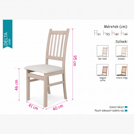 Delta szék - Több szín | Szövet kárpit | Pácolt, lakkozott bükkfa váz