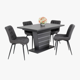 Blanka szék - Szövet kárpit | Fekete porfestett fém láb