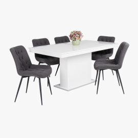 Blanka szék - Szövet kárpit | Fekete porfestett fém láb