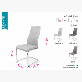Levante szék - Több szín | Szövet kárpit | Krómozott fém láb
